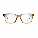 Unisex // Square Optical Frame // Orange + Green