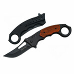 5.5" Wood Karambit Style Liner Lock