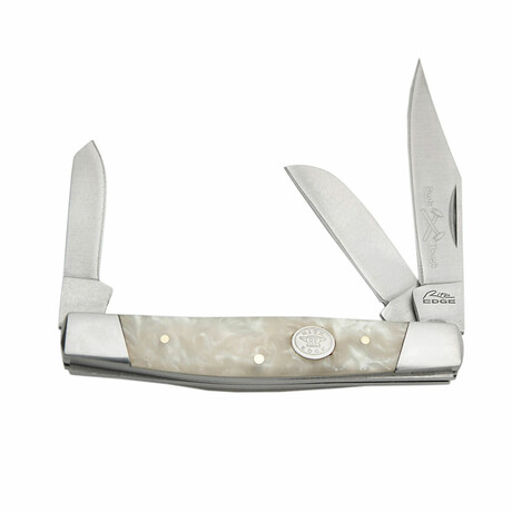 4" 3 Blade Large White Pearl Stockman