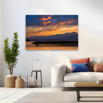 Inukshuk In Setting Sun by Chuck Burdick (16"H x 24"W x 1.5"D)