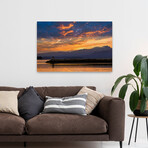 Inukshuk In Setting Sun by Chuck Burdick (16"H x 24"W x 1.5"D)