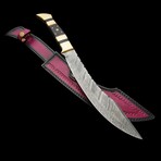 Damascus Brass Machete // 0161