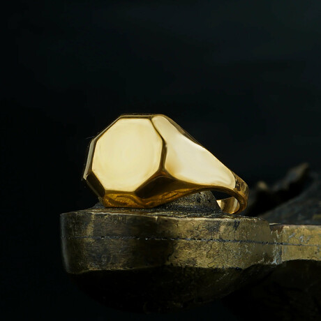 Octagon Signet Ring Gold Vermeil (5)