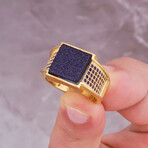 Pave Sapphire & Goldstone Ring (9)