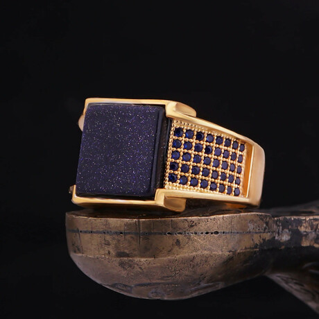 Pave Sapphire & Goldstone Ring (5)