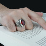 Hand Engraved Garnet (7.5)