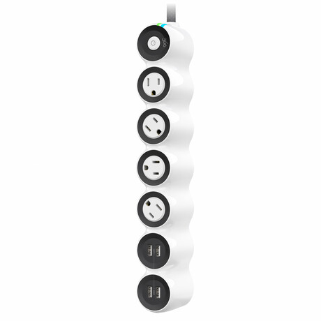 PowerCurve24 // 24W // 5ft // 4-Outlet Rotating + 4 USB-A