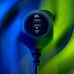 PowerBall32 // 32W // 8ft // Braided 3-Outlet Hub + 2 USB-A + 1 USB-C (Luna Grey)