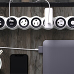 PowerCurve24 // 24W // 5ft // 4-Outlet Rotating + 4 USB-A