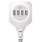 PoweBall24 // 24W // 6ft // Braided 3-Outlet Hub + 4 USB-A