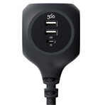 PowerBall32 // 32W // 8ft // Braided 3-Outlet Hub + 2 USB-A + 1 USB-C (Luna Grey)