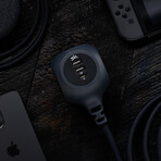 PowerBall32 // 32W // 8ft // Braided 3-Outlet Hub + 2 USB-A + 1 USB-C (Luna Grey)