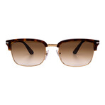 Men's // Persol PO3327S 24/51 Square Sunglasses // Havana Gold + Brown Gradient