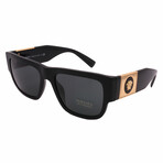 Versace // Men's // VE4406 GB1/87 Square Sunglasses // Black Gold + Gray