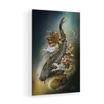 Koi And Lotus Print on Acrylic Glass by Marine Loup (16"H x 24"W x 0.25"D)