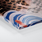 Samurai Wrestling Giant Koi Carp Print on Acrylic Glass by Unknown Artist (16"H x 24"W x 0.25"D)