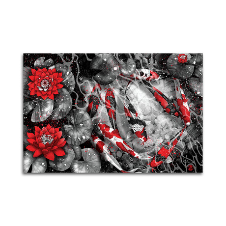 9 Kois Print on Acrylic Glass by Marine Loup (24"H x 16"W x 0.25"D)