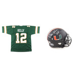 Miami Hurricanes // Jim Kelly Signed Jersey + Bernie Kosar Signed Helmet