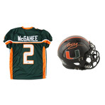 Willis McGahee// Miami Hurricanes // Signed Jersey + Signed Helmet