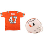 Michael Irvin // Miami Hurricanes // Signed Jersey + Signed Mini Helmet