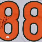 Miami Hurricanes // Andre Johnson Signed Helmet + Jeremy Shockey Signed Jersey