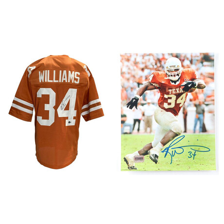 Ricky Williams // Texas Longhorns // Signed Photo + Signed Jersey