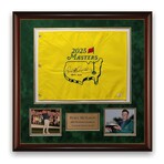 Rory Mcilroy // Signed Masters Golf Flag w/ "Grand Slam Inscr." + Framed