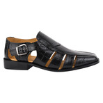 Bidwill // Leather Fisherman Sandals // Black (US: 7)
