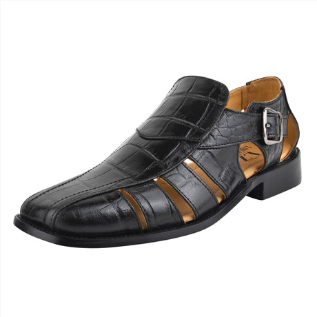 Bidwill // Leather Fisherman Sandals // Black (US: 7)