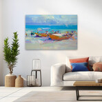 Boats On The Shore by Vahe Yeremyan (24"H x 1.5"W x 16"D)