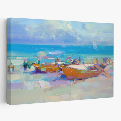 Boats On The Shore by Vahe Yeremyan (24"H x 1.5"W x 16"D)