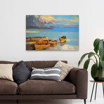 Fishing Boats by Vahe Yeremyan (24"H x 1.5"W x 16"D)