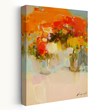 Vase of Yellow Flowers 2 by Vahe Yeremyan (24"H x 1.5"W x 16"D)