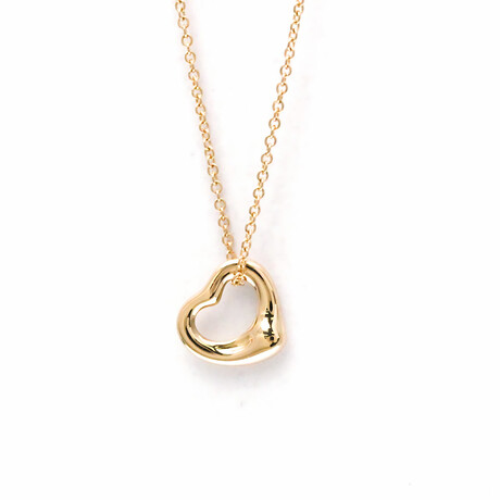 Tiffany & Co. // 18k Rose Gold Open Heart Pendant Necklace // 15.74" // Store Display