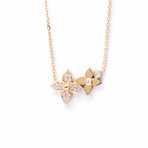 Louis Vuitton // 18k Rose Gold Star Blossom Double Diamond Pendant Necklace // 15.35"-16.14" // Store Display