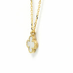 Van Cleef & Arpels // 18k Yellow Gold Sweet Alhambra Mother of Pearl Pendant Necklace // 15.15"-15.94" // Store Display