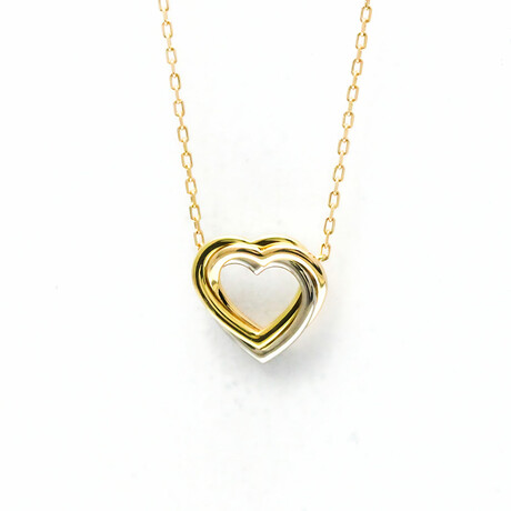 Cartier // 18k Rose Gold + 18k White Gold + 18k Yellow Gold Trinity Heart Pendant Necklace // 14.96"-16.14" // Store Display