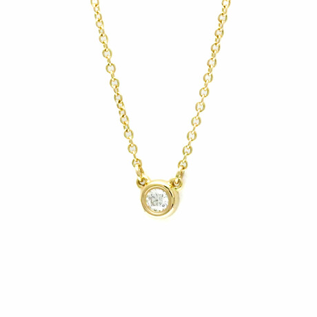 Tiffany & Co. // 18k Yellow Gold By the Yard Diamond Pendant // 16.33" // Store Display