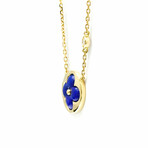 Louis Vuitton // 18k Yellow Gold Sun Blossom Diamond + Lapis Lazuli Pendant Necklace // 16.14" // Store Display