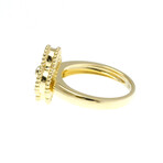 Van Cleef & Arpels // 18k Yellow Gold Alhambra Diamond + Onyx Ring // Ring Size: 6.75 // Store Display