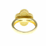 Van Cleef & Arpels // 18k Yellow Gold Vintage Alhambra Diamond + Mother of Pearl Ring // Ring Size: 6  // Store Display