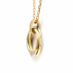 Cartier // 18k Rose Gold + 18k White Gold + 18k Yellow Gold Trinity Diamond Pendant Necklace // 16.53" // Store Display