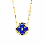Louis Vuitton // 18k Yellow Gold Sun Blossom Diamond + Lapis Lazuli Pendant Necklace // 16.14" // Store Display