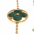 Louis Vuitton // 18k Rose Gold Sun Blossom Diamond + Malachite Bracelet // 5.11"-6.69" // Store Display