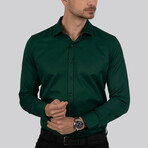 Solid Button-Up Shirt // Slim Fit // Green (XL)