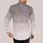 3-Tone Ombre Button-Up Shirt // Slim Fit // Gray-White (S)