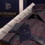 Plaid Button-Up Shirt // Slim Fit // Navy (2XL)