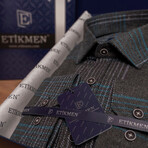 Plaid Button-Up Shirt // Slim Fit // Black (S)