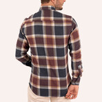 Tartan Button-Up Shirt // Slim Fit // Burgundy (S)