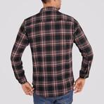 Tartan Button-Up Shirt // Slim Fit // Burgundy-White (S)